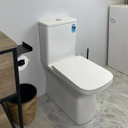 Amelia Rimless Back to Wall Toilet Suite Gloss White 620X350X800