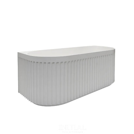 Diana 1500 Fluted Back To Wall Bathtub Matte White Non-Over Flow 1500X750X580 ,