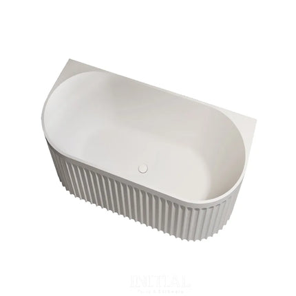 Diana 1500 Fluted Back To Wall Bathtub Matte White Non-Over Flow 1500X750X580 ,