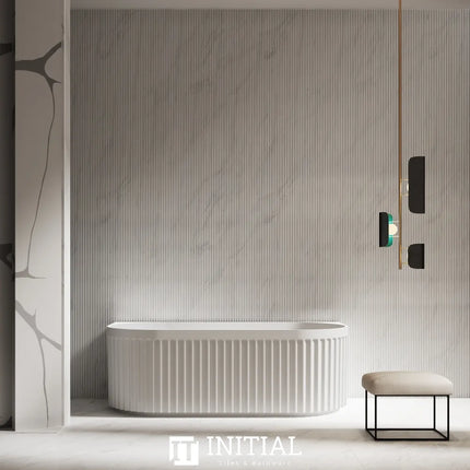 Diana 1500 Fluted Back To Wall Bathtub Matte White Non-Over Flow 1500X750X580 ,