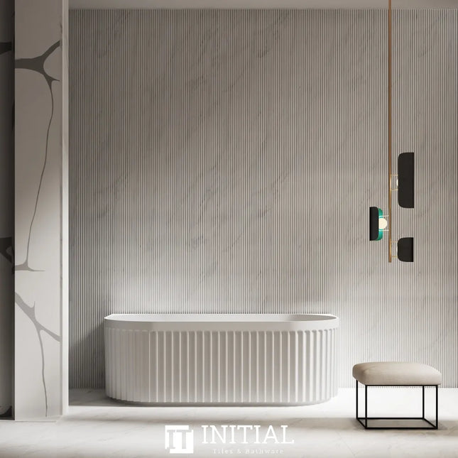 Diana 1700 Fluted Back To Wall Bathtub Matte White Non-Over Flow 1700X800X580 ,