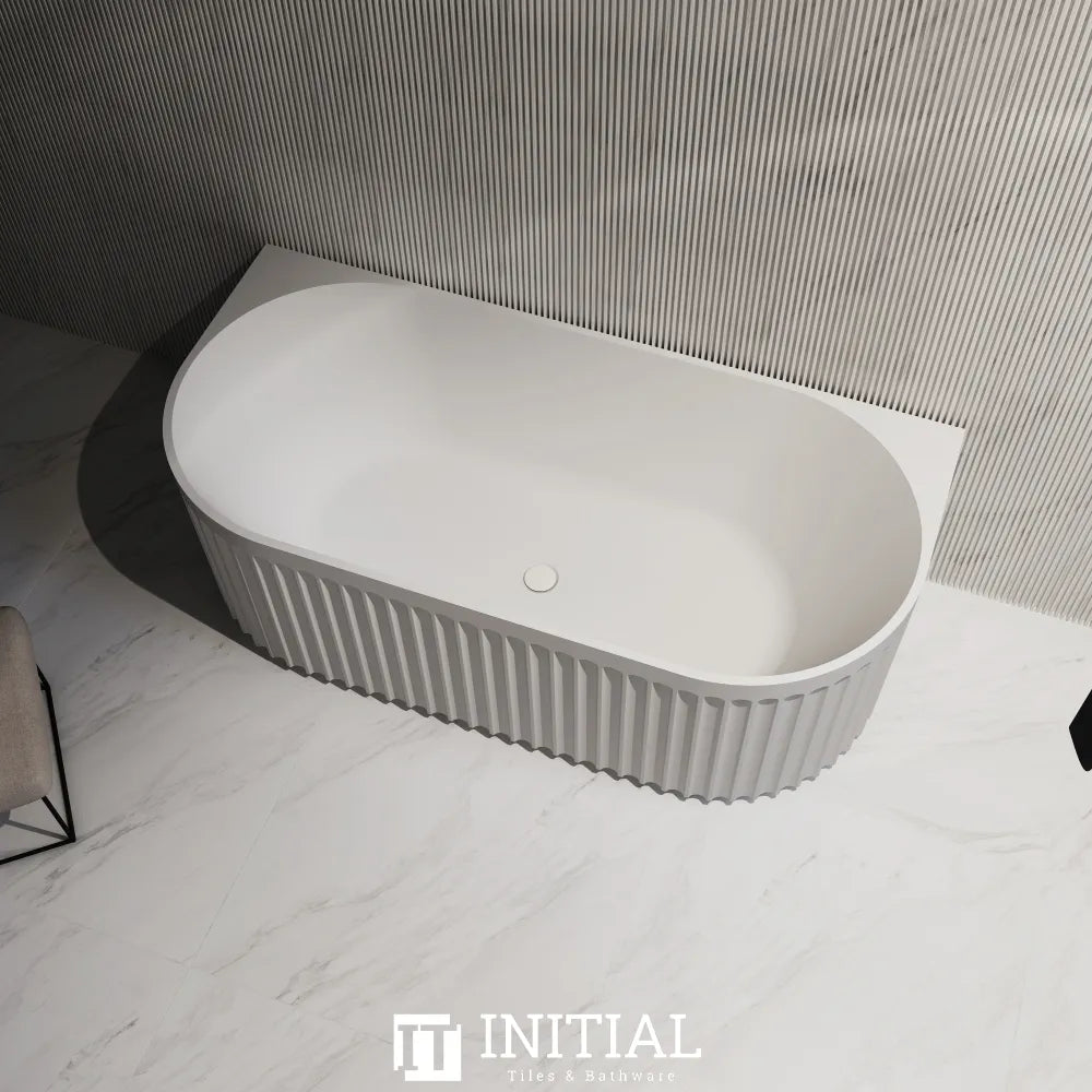 Diana 1500 Fluted Back To Wall Bathtub Matte White Non-Over Flow 1500X750X580 ,