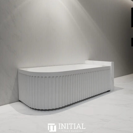 Diana 1700 Fluted Corner Bathtub Matte White Non-Over Flow 1700X800X580 ,