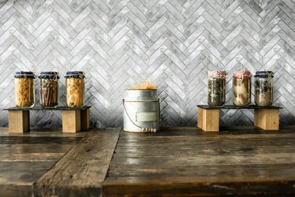 Avon Carrara White Herringbone Honed 35X150