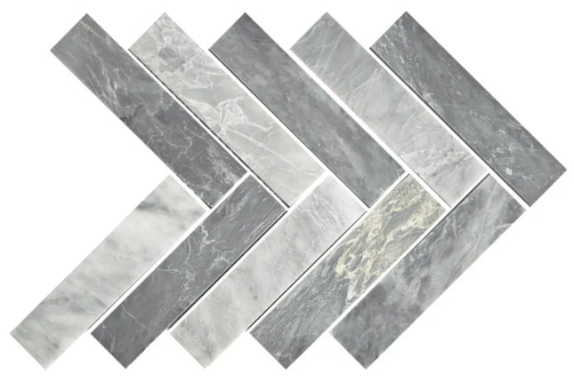 Avon Carrara Grey Herringbone Honed 35X150