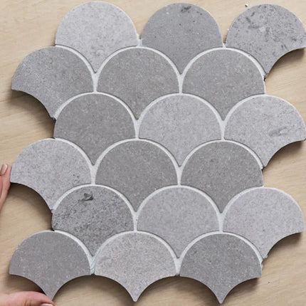 Halo Mosaic Fan New Grey Honed 80X68