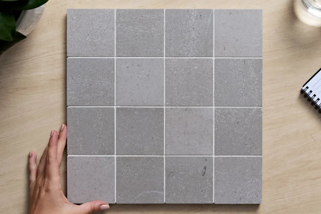 Halo Mosaic Square New Grey Honed 75X75