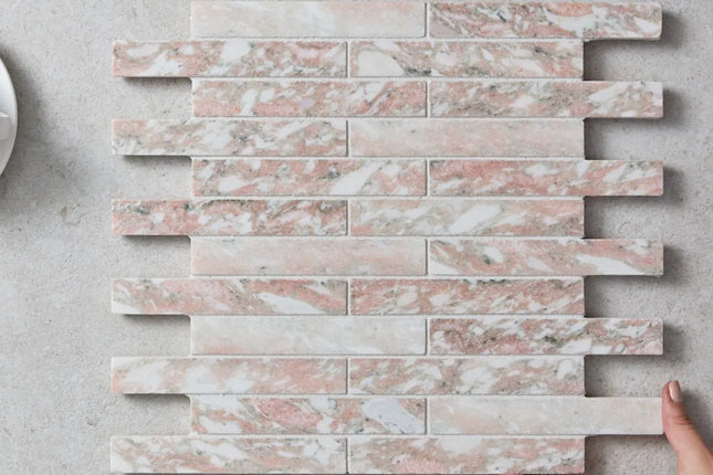 Halo Mosaic Brick Norwegian Pink Honed 23X148