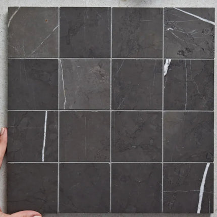 Halo Mosaic Square Pietra Grey Honed 75X75