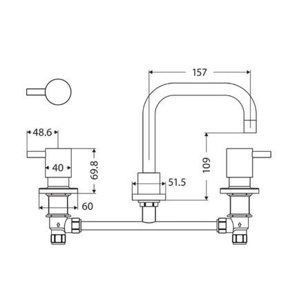 Fienza Isabella Chrome Basin Set, 3 Piece Tapware ,