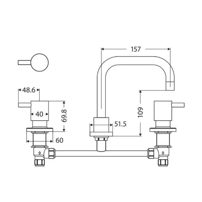 Fienza Isabella Chrome Basin Set, 3 Piece Tapware ,