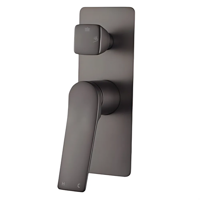 Bathroom Hash Shower Wall Mixer with Diverter Gunmetal Grey ,