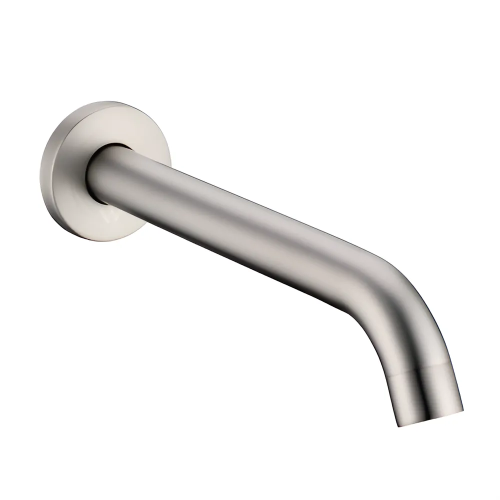 Brushed Nickel Bathroom Round Petra Wall Spout & Mixer ,