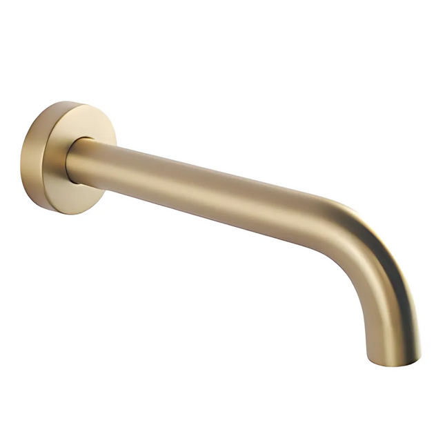 Yellow Gold Bathroom Round Petra Wall Spout & Mixer ,