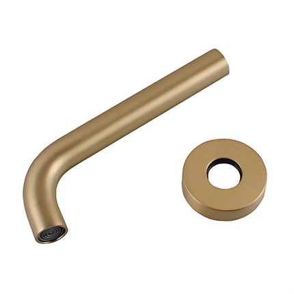 Yellow Gold Bathroom Round Petra Wall Spout & Mixer ,