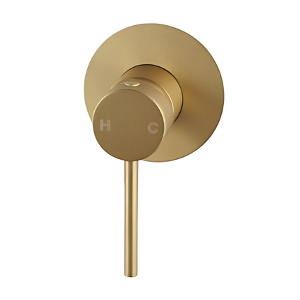 Yellow Gold Bathroom Round Petra Wall Spout & Mixer ,