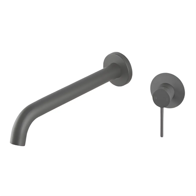 Gunmetal Grey Bathroom Round Petra Wall Spout & Mixer ,