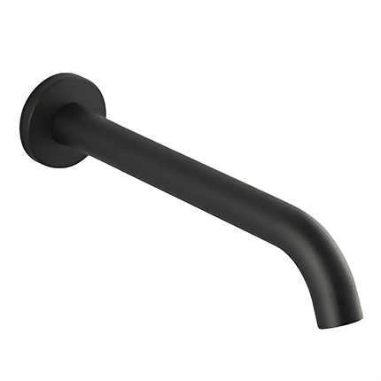 Matt Black Bathroom Round Petra Wall Spout & Mixer ,