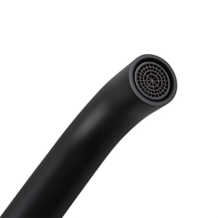 Matt Black Bathroom Round Petra Wall Spout & Mixer ,