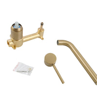 Bathroom Petra Series Bathtub Wall Mixer with Spout Brushed Yellow Gold ,