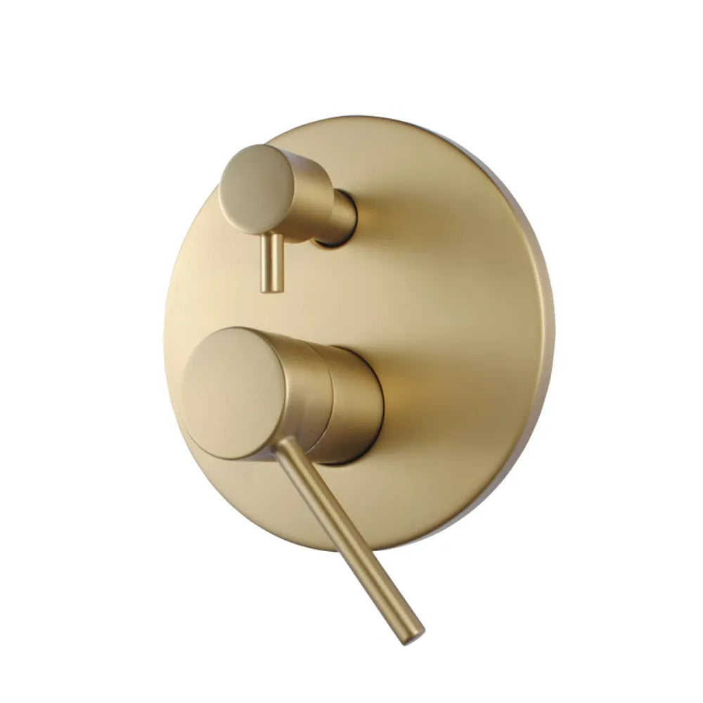 Bathroom Petra Shower Wall Mixer with Diverter in Brushed Yellow Gold ,