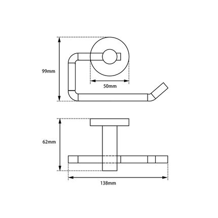 Louis Lever Paper Roll Holder Matt Black ,