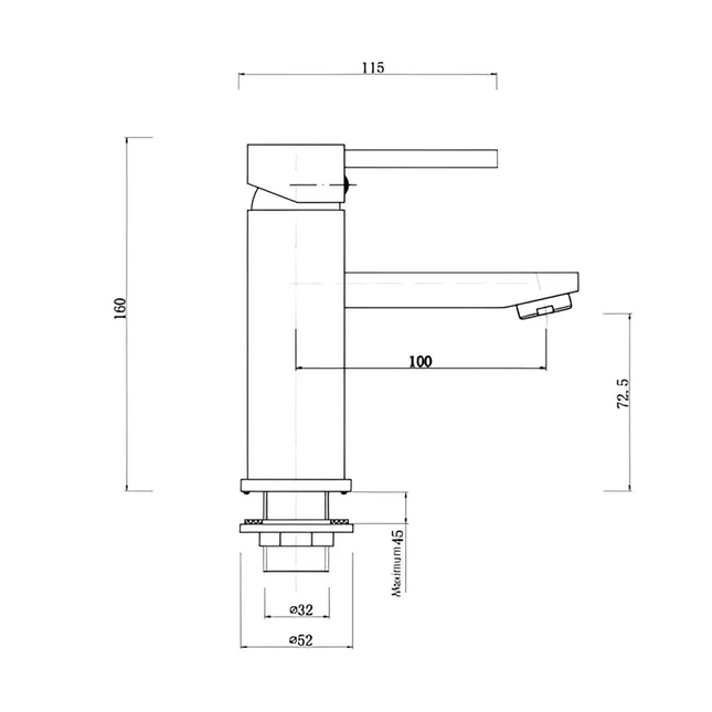 Bathroom Petra Basin Mixer Brushed Nickel ,