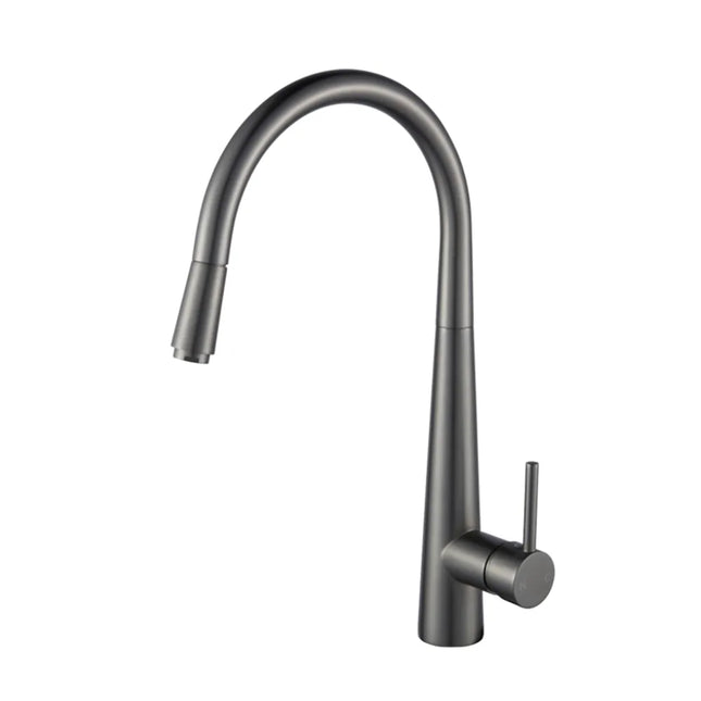 Kitchen Round Petra Series Pull Out Sink Gunmetal Grey Mixer ,