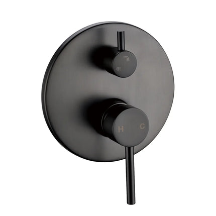 Bathroom Petra Shower Wall Mixer with Diverter Gunmetal Grey ,