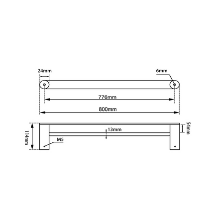 Speranza Double Towel Rail 800mm Gold ,