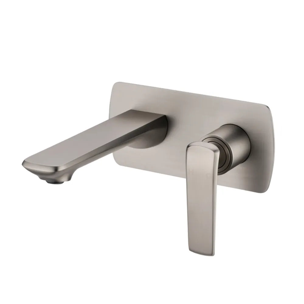 Brushed Nickel Bathroom Speranza Wall Mixer with Spout ,