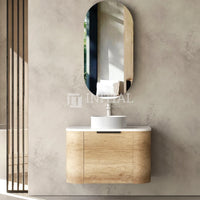 Otti Bondi Wall Hung Curve Vanity with 1 Drawer Natural Oak 750X460X450 ,