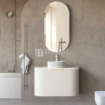 Otti Bondi Wall Hung Curve Vanity with 1 Drawer Matte White 750X460X450 ,