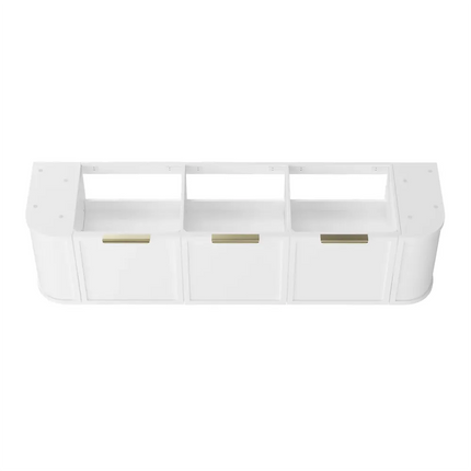 Otti Hampshire Wall Hung Curve Vanity with 3 Drawers and 2 Doors Matte White 1790X450X450