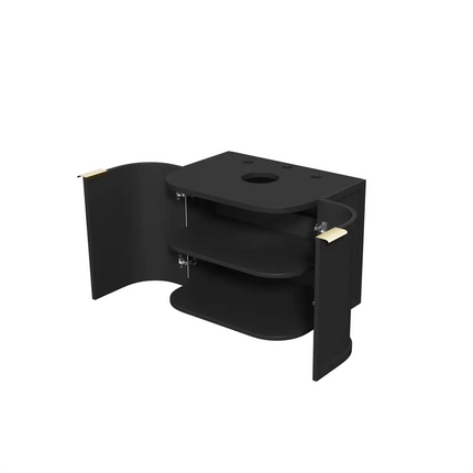 Otti Hampshire Wall Hung Curve Vanity with 2 Doors Matte Black 590X450X450