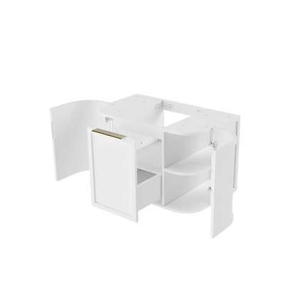 Otti Hampshire Wall Hung Curve Vanity with 1 Drawer and 2 Doors Matte White 740X450X450