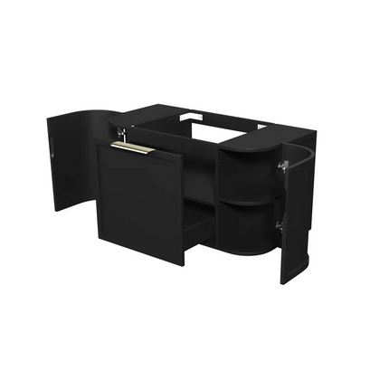 Otti Hampshire Wall Hung Curve Vanity with 1 Drawer and 2 Doors Matte Black 890X450X450