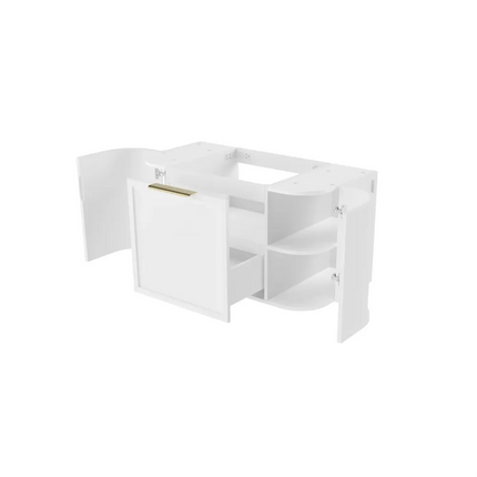 Otti Hampshire Wall Hung Curve Vanity with 1 Drawer and 2 Doors Matte White 890X450X450