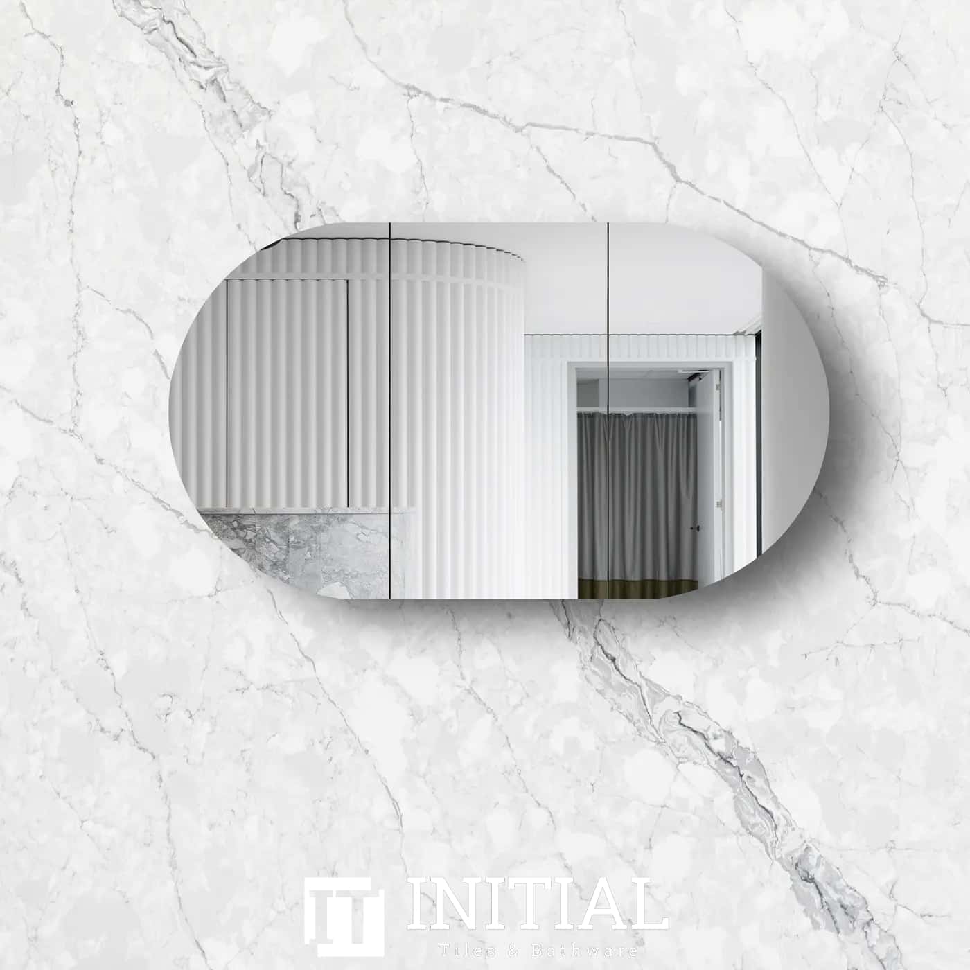 Otti Bondi Matte White Wall Mounted Shaving Cabinet with 3 Doors 1500X900X146 ,