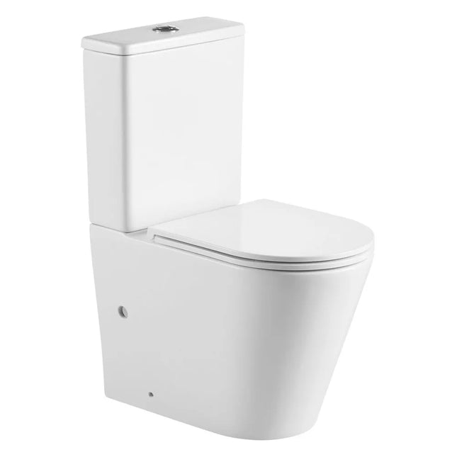 Bryan Quiet Flush Rimless Back to Wall Toilet Suite Matte White 670X360X850