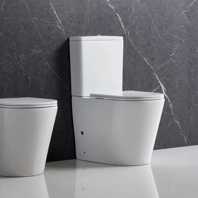 Bryan Quiet Flush Rimless Back to Wall Toilet Suite Matte White 670X360X850