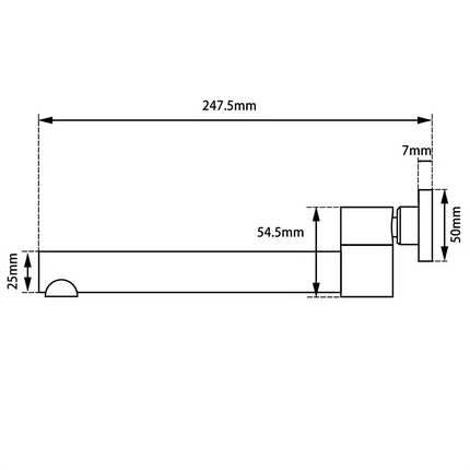 Round Bathtub/Basin Swivel Wall Spout Brushed Nickel ,