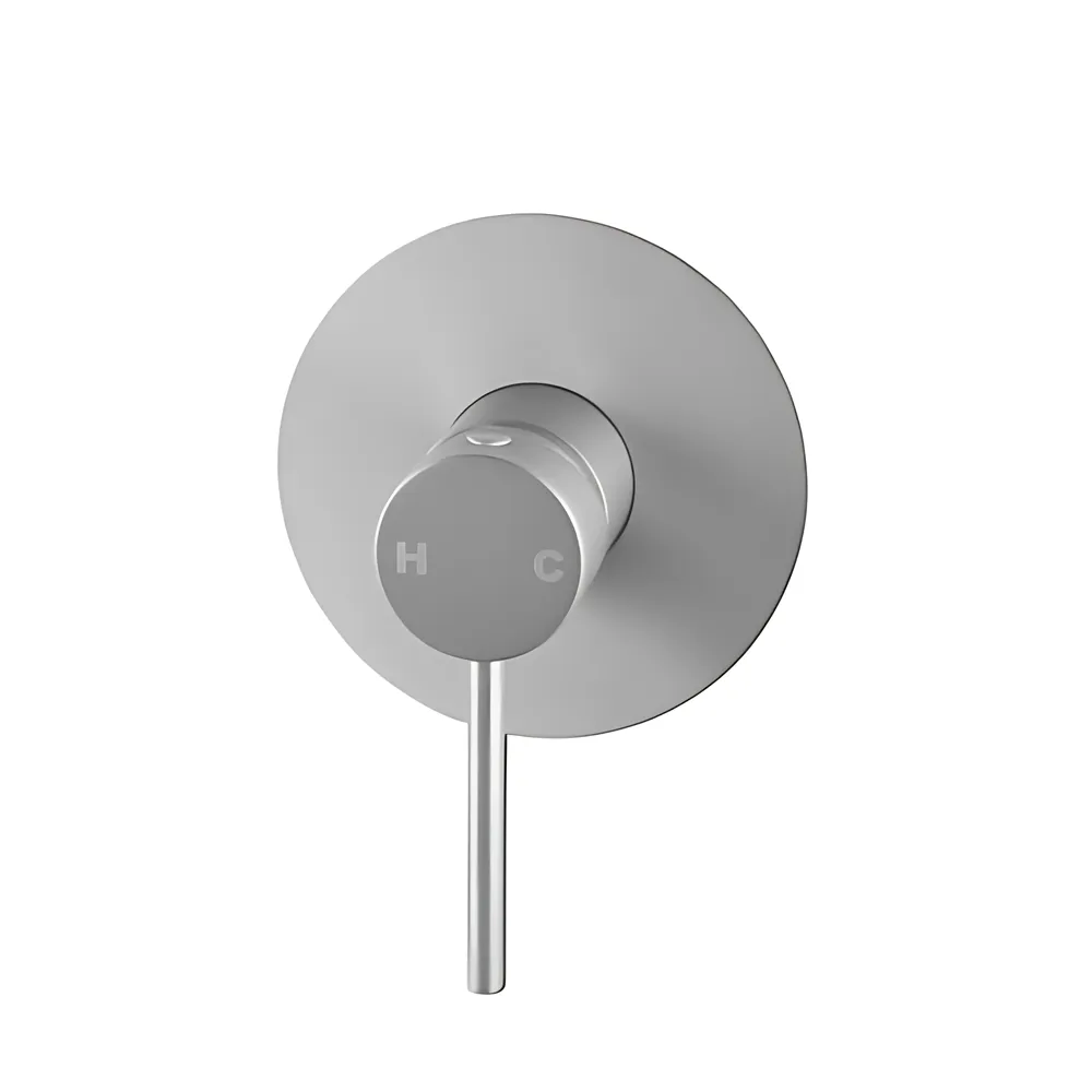 Louis Lever Round Shower/Bath Wall Mixer (80mm Cover Plate) Brushed Nickel ,