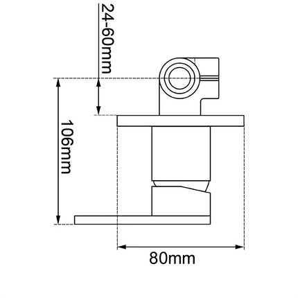 Louis Lever Round Shower/Bath Wall Mixer (80mm Cover Plate) Brushed Nickel ,