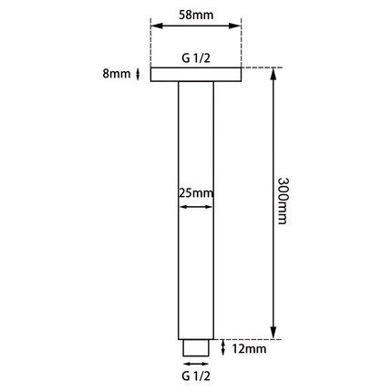 Square Ceiling Arm Shower Brushed Nickel ,