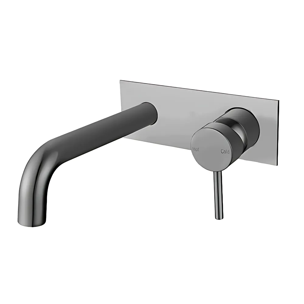 Louis Lever Wall Mixer With Round Spout Brushed Nickel ,