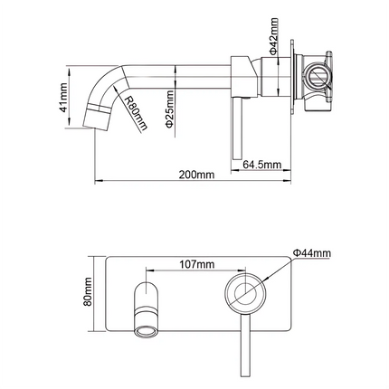 Louis Lever Wall Mixer With Round Spout Brushed Nickel ,