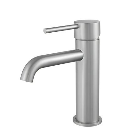 Louis Lever Round Basin Mixer Brushed Nickel ,
