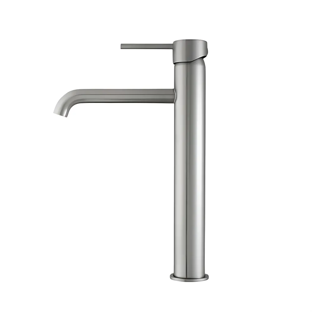 Louis Lever Round Tall Basin Mixer Brushed Nickel ,