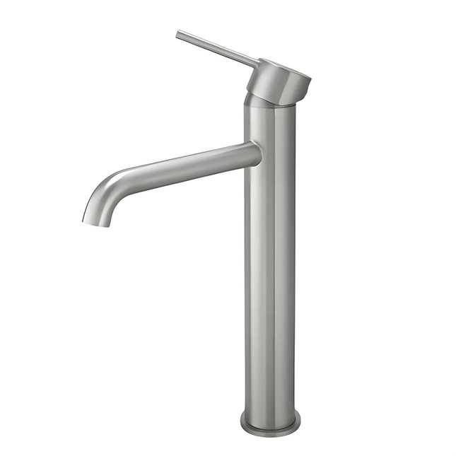 Louis Lever Round Tall Basin Mixer Brushed Nickel ,